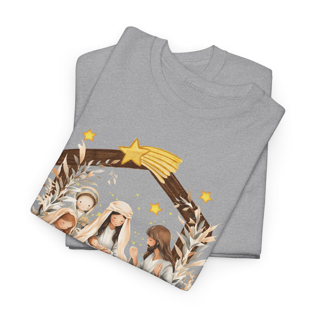 The Greatest Gift of All Heavy Cotton Tee - Christmas Nativity Design