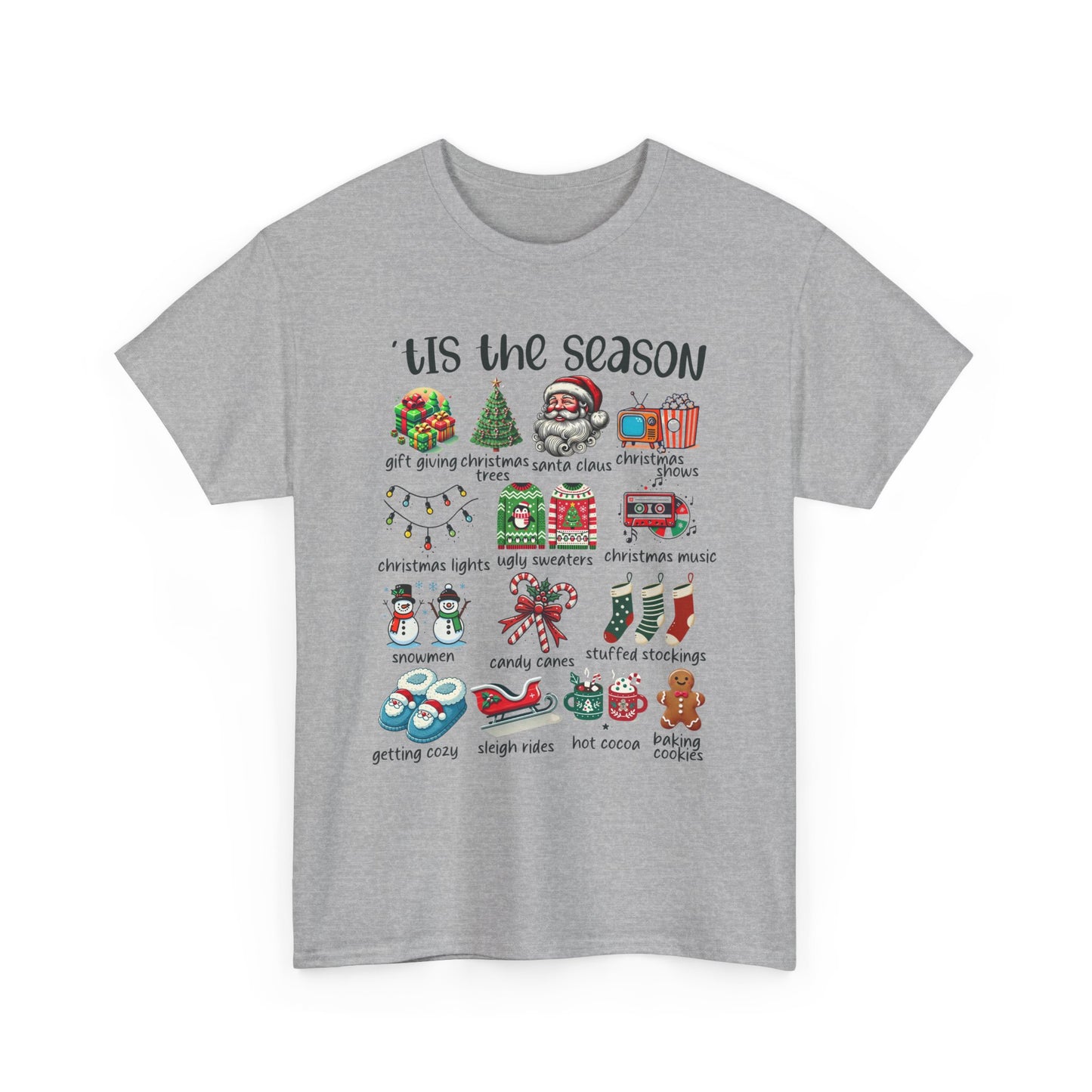 'Tis the Season Heavy Cotton Tee - Holiday Cheer and Festive Fun