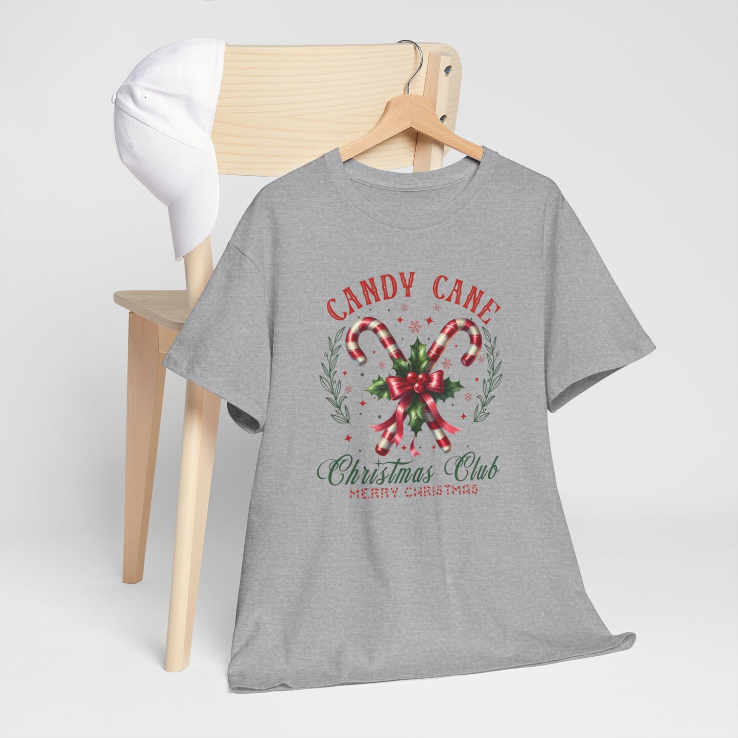 Candy Cane Christmas Club Heavy Cotton Tee - Merry Christmas Holiday Shirt