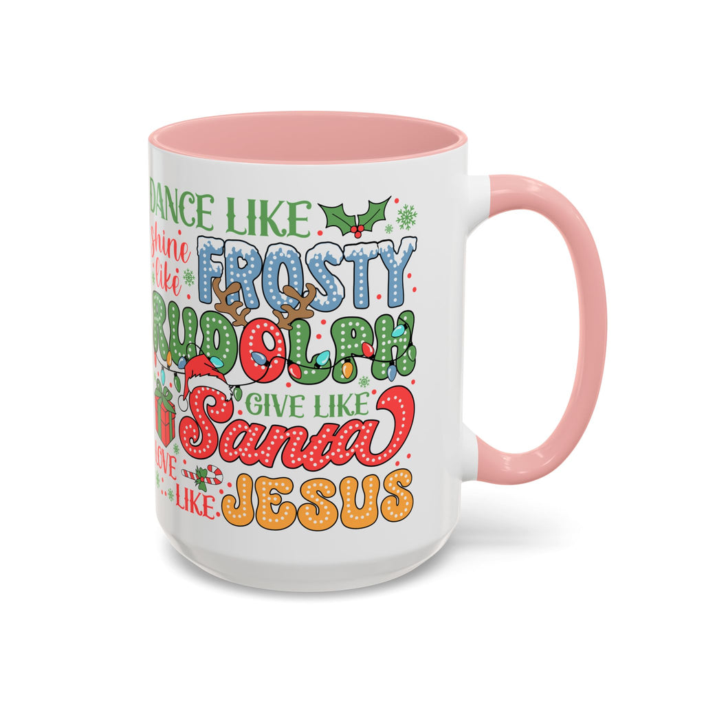 Festive Accent Coffee Mug - Holiday Cheer with Santa & Friends Design
