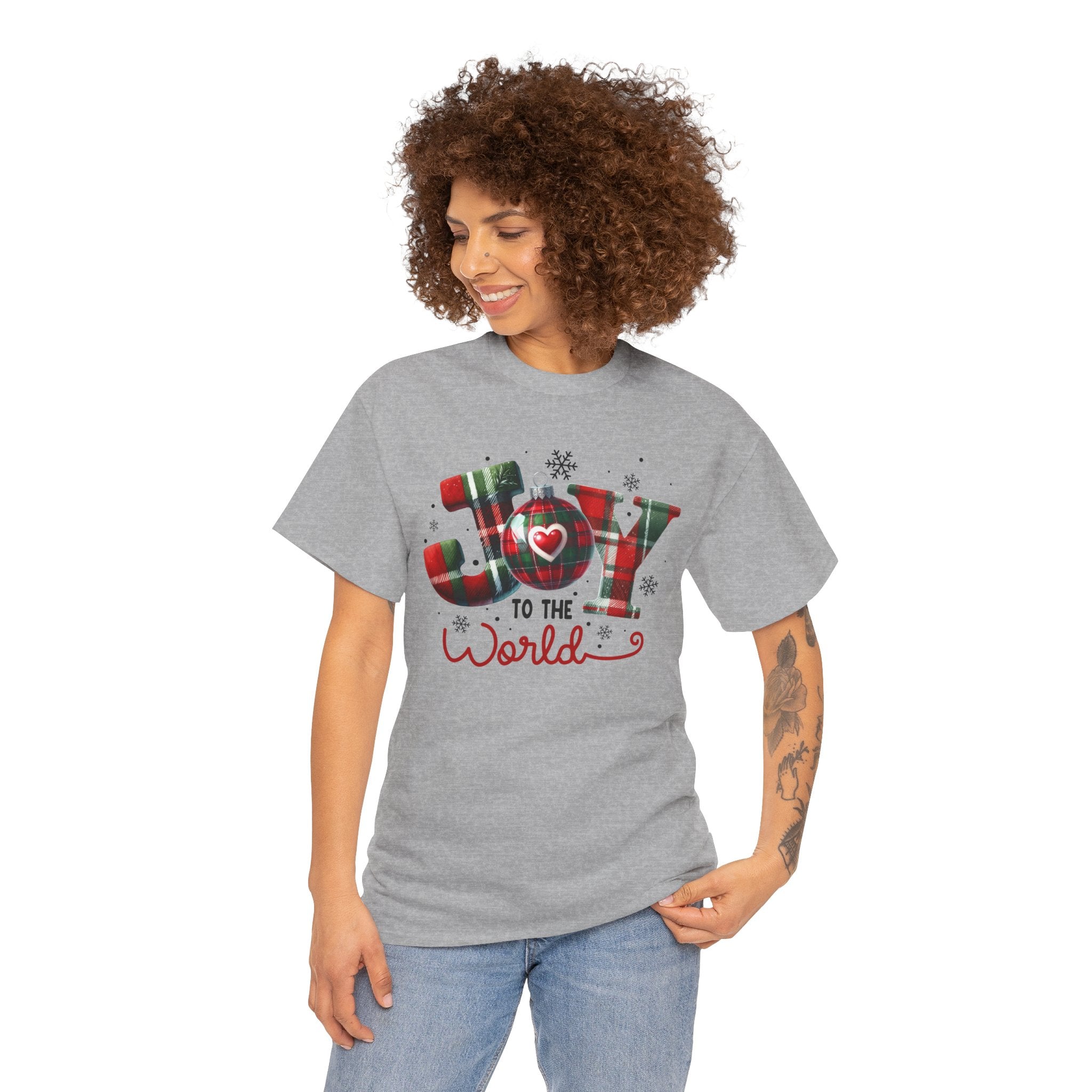 Joy to the World -Heavy Cotton Tee - Christmas Holiday Shirt