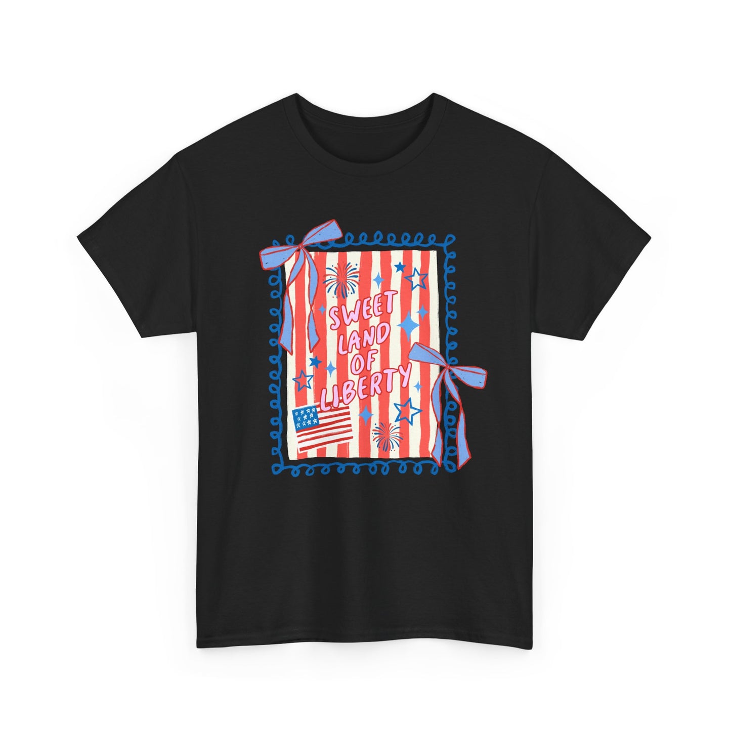 Patriotic 'Land of Liberty' Tee — Red White Blue Flag Graphic T-Shirt