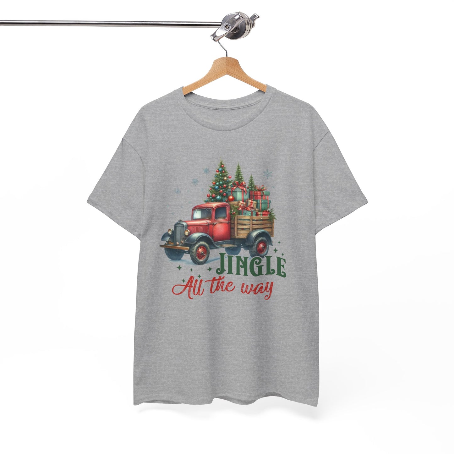 Jingle All the Way Holiday Tee - Heavy Cotton Shirt for Christmas Celebrations