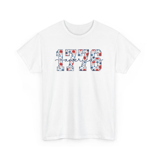 1776 Floral Patriotic T‑Shirt — Americana Independence Day Tee