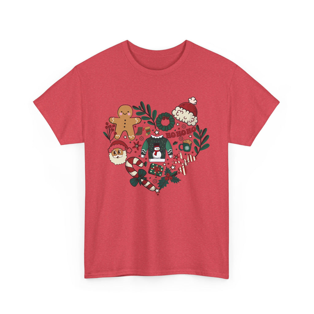 Festive Holiday Heart Heavy Cotton Tee