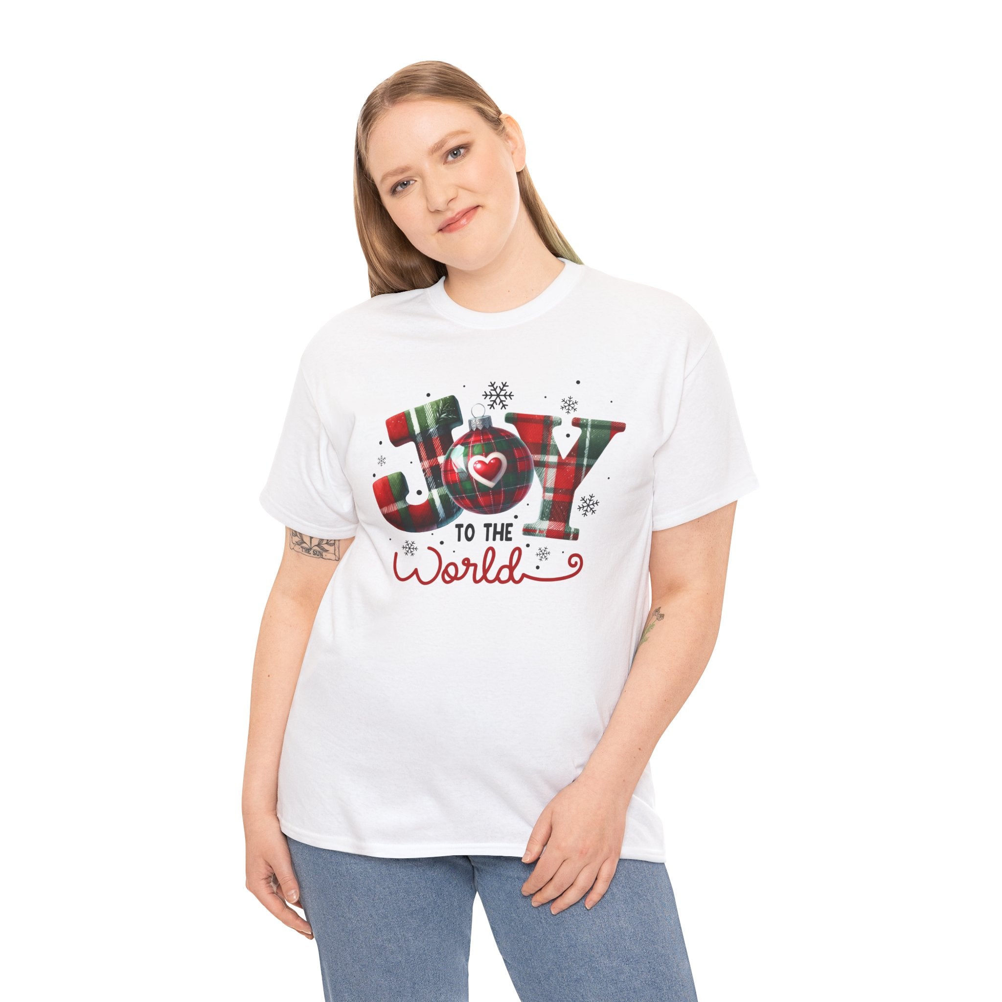 Joy to the World -Heavy Cotton Tee - Christmas Holiday Shirt