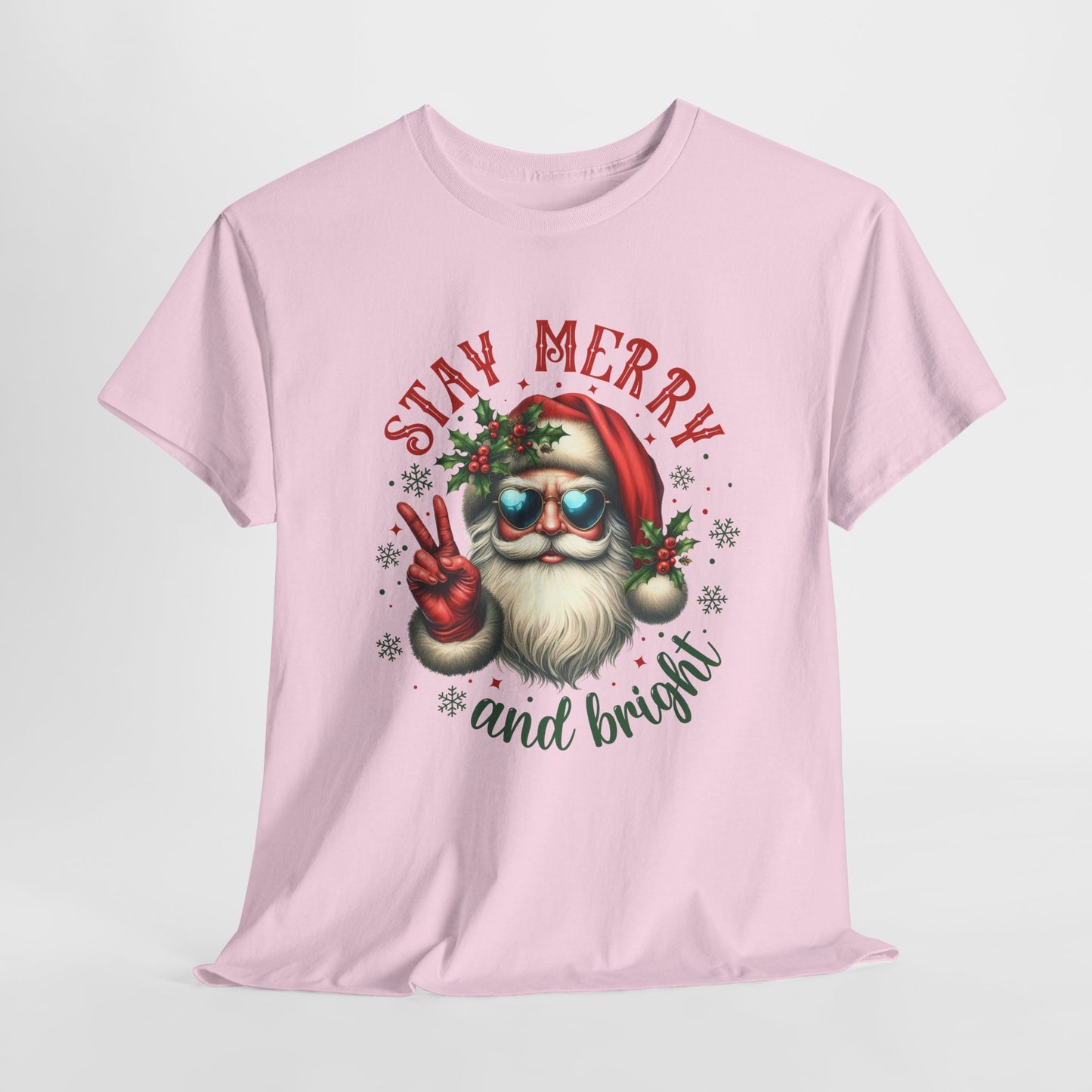 Stay Merry Holiday Heavy Cotton Tee | Fun Christmas Shirt