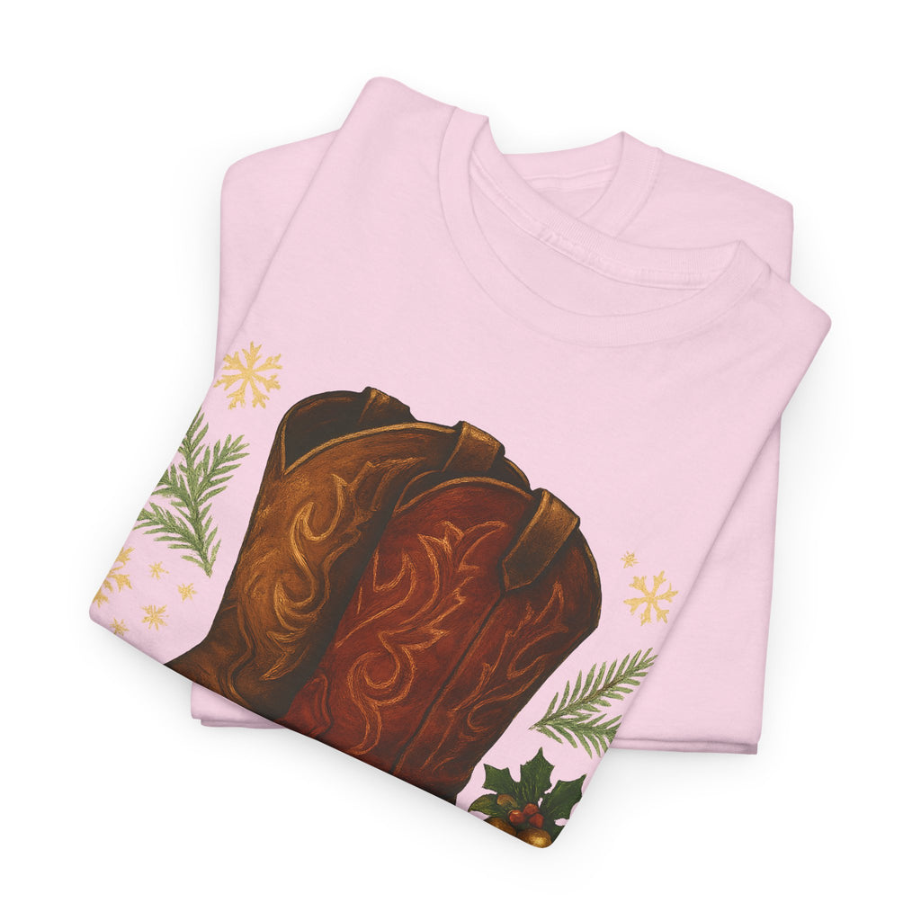 Jingle Spurs Cowboy Boots Christmas T‑Shirt