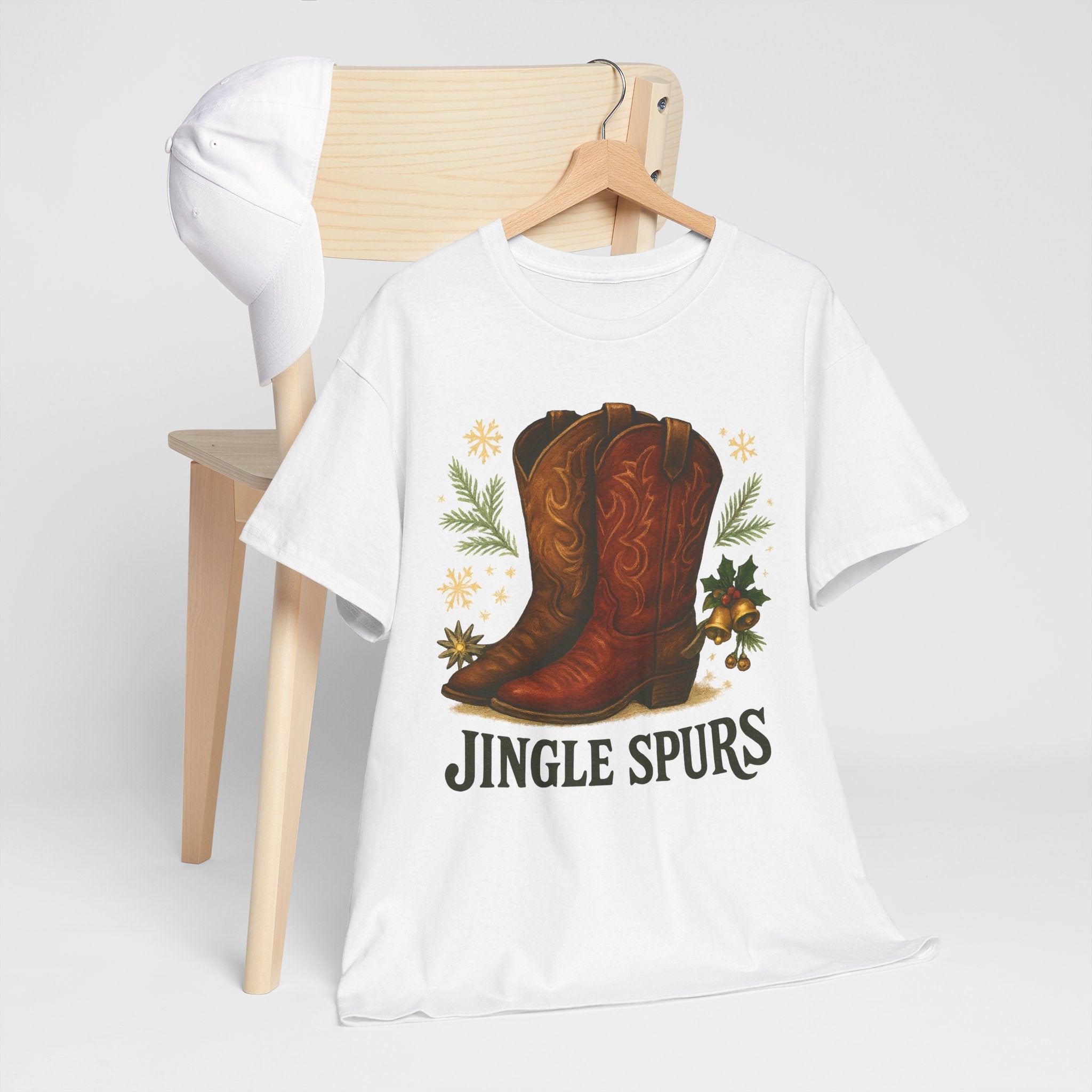 Jingle Spurs Cowboy Boots Christmas T‑Shirt