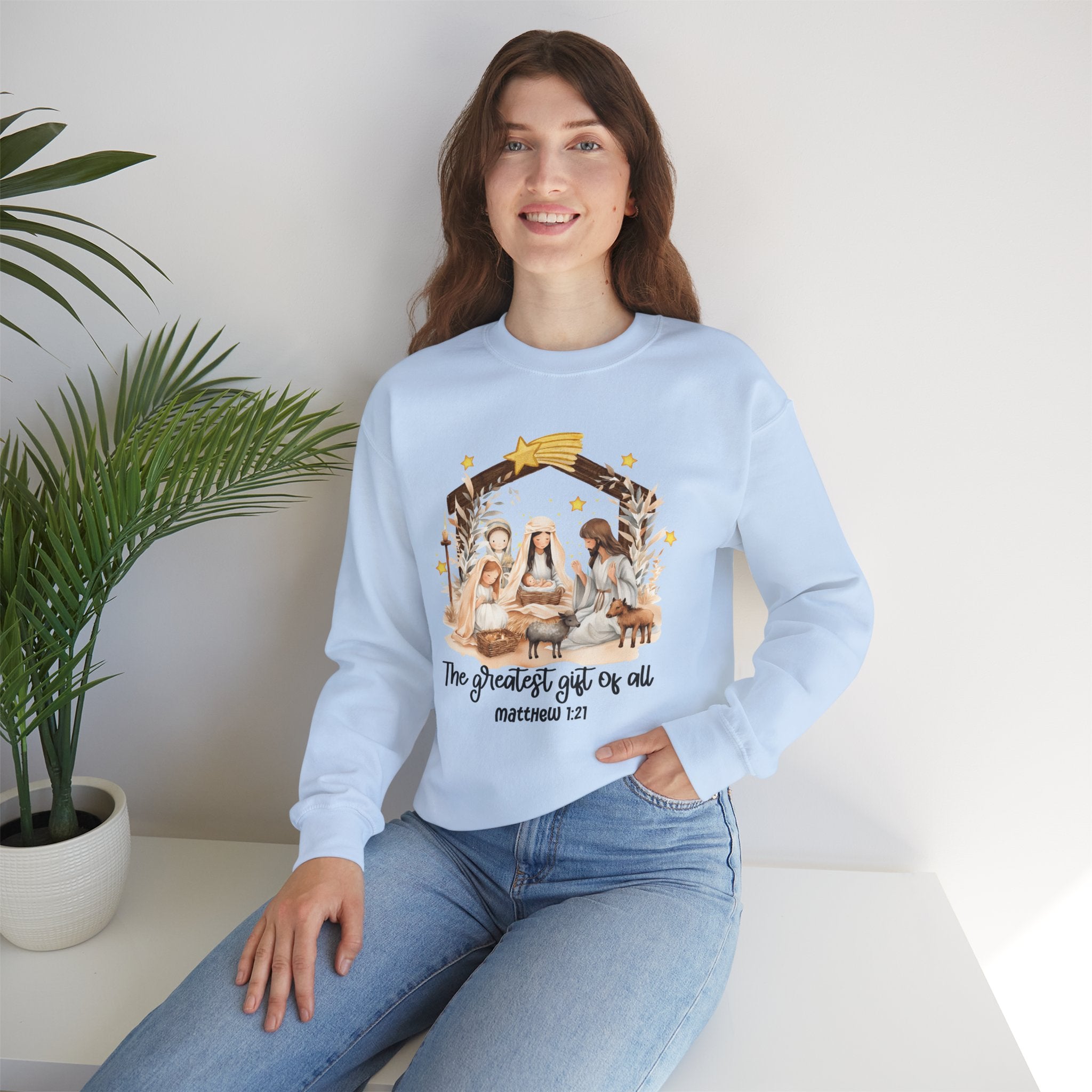 Christmas Nativity Crewneck Sweatshirt - "The Greatest Gift of All"