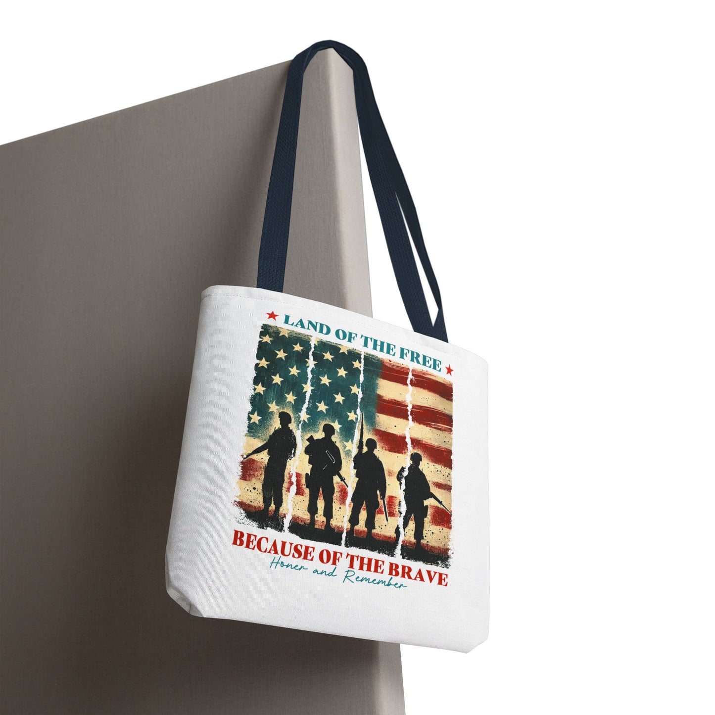 Patriotic Tote Bag - Land of the Free, Because of the Brave