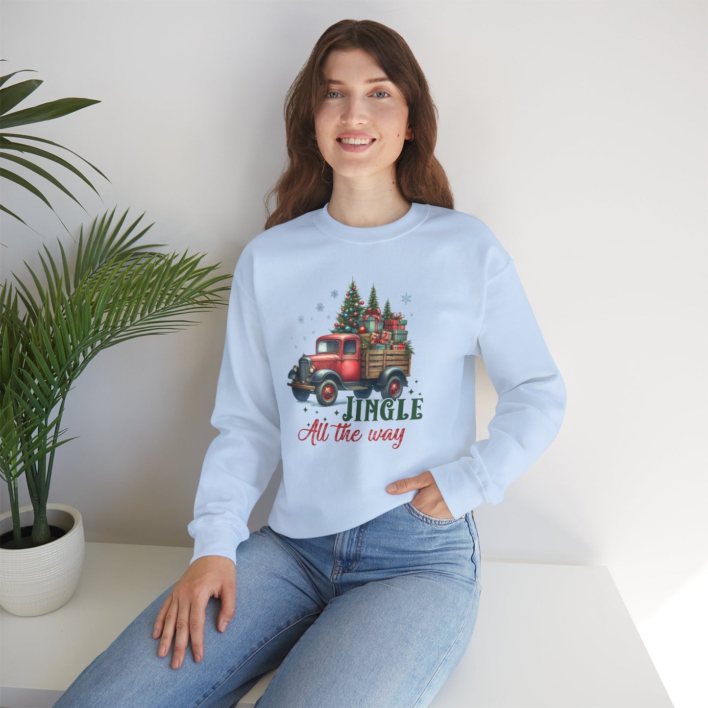 Jingle All the Way Sweatshirt - Cozy Heavy Blend Crewneck for Holiday Cheer