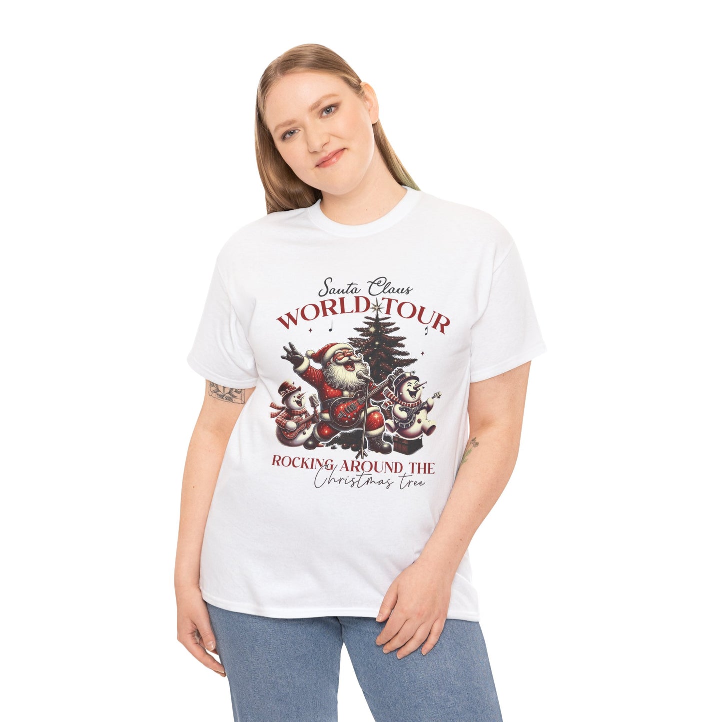 Christmas Santa Claus World Tour Tee - Heavy Cotton T-Shirt