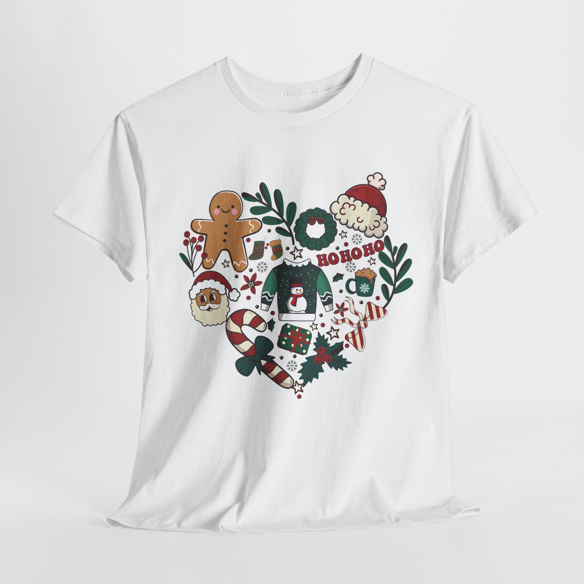 Festive Holiday Heart Heavy Cotton Tee