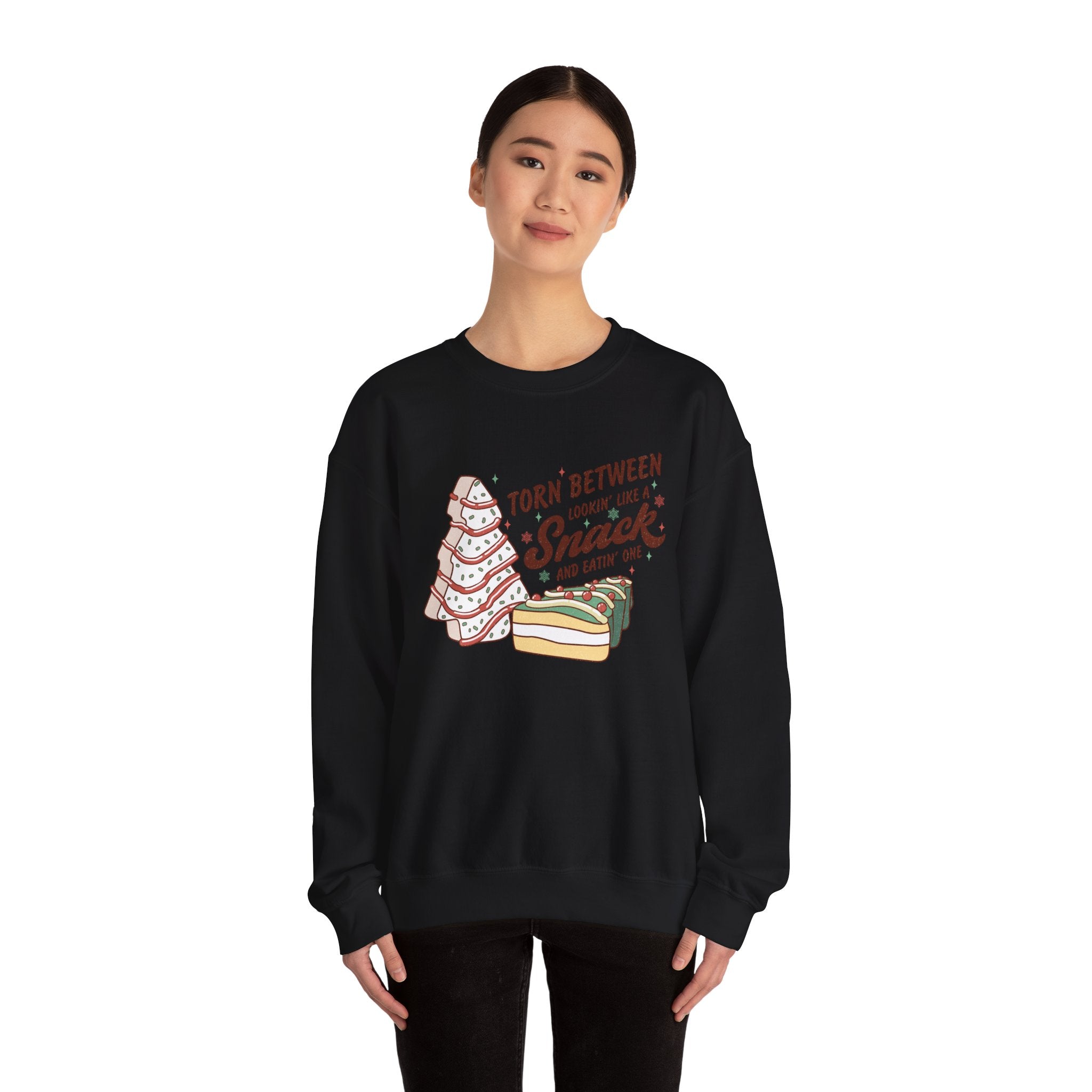 Snack Lovers Crewneck Sweatshirt – 'Torn Between Looking Like a Snack and Eatin One'