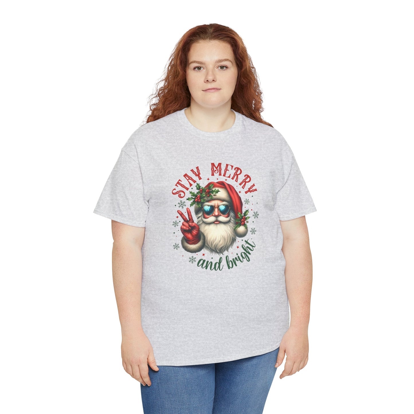 Stay Merry Holiday Heavy Cotton Tee | Fun Christmas Shirt