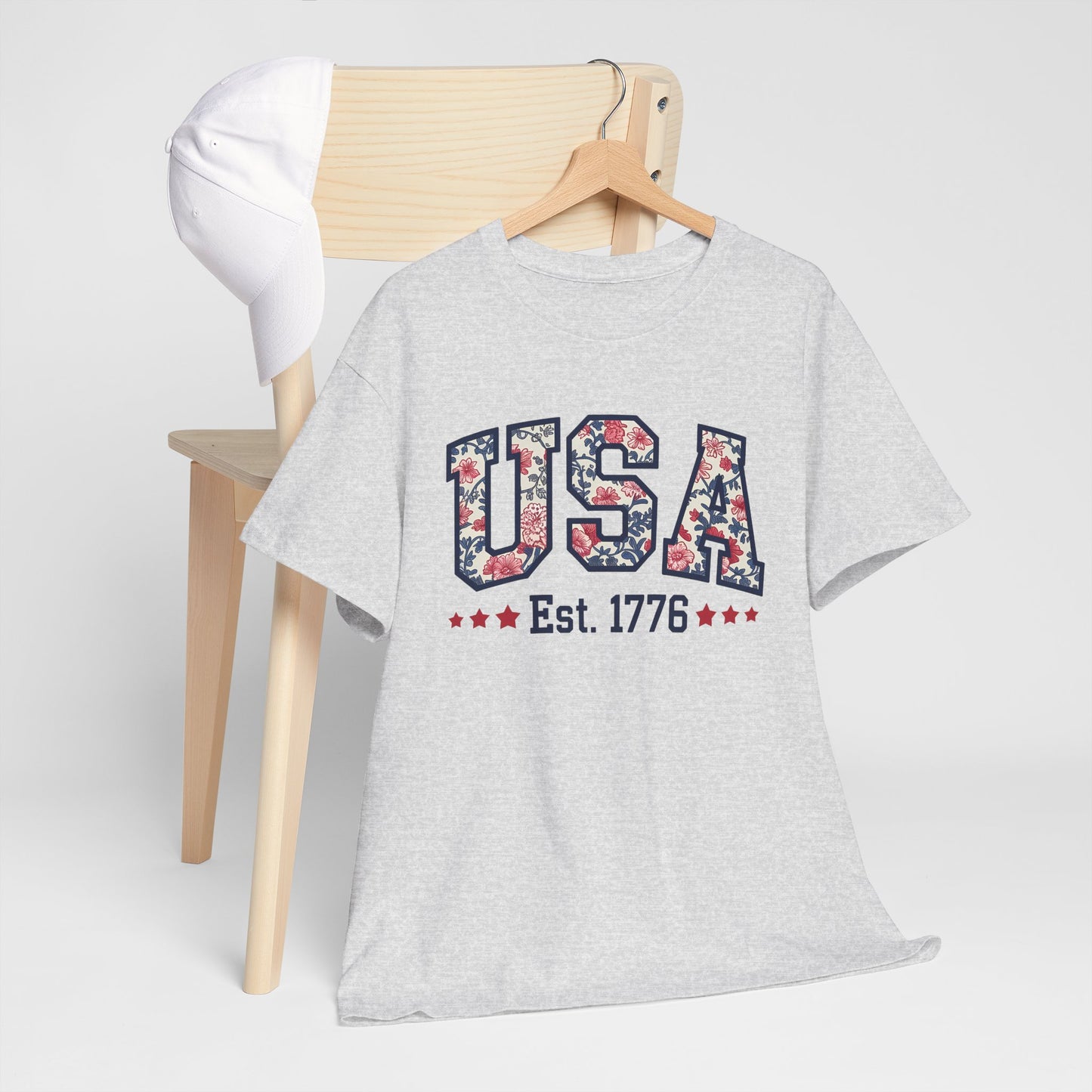 Patriotic USA Floral- Tee