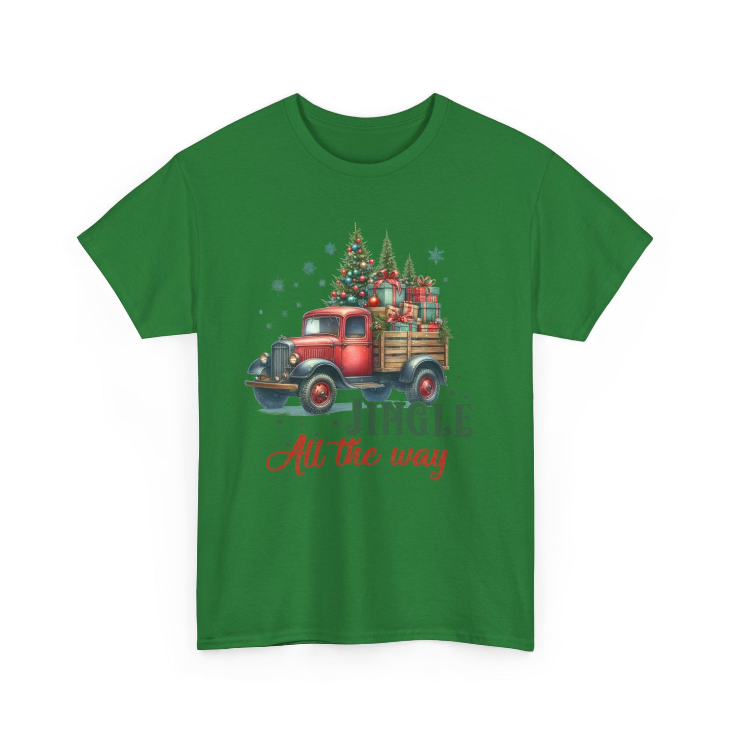 Jingle All the Way Holiday Tee - Heavy Cotton Shirt for Christmas Celebrations