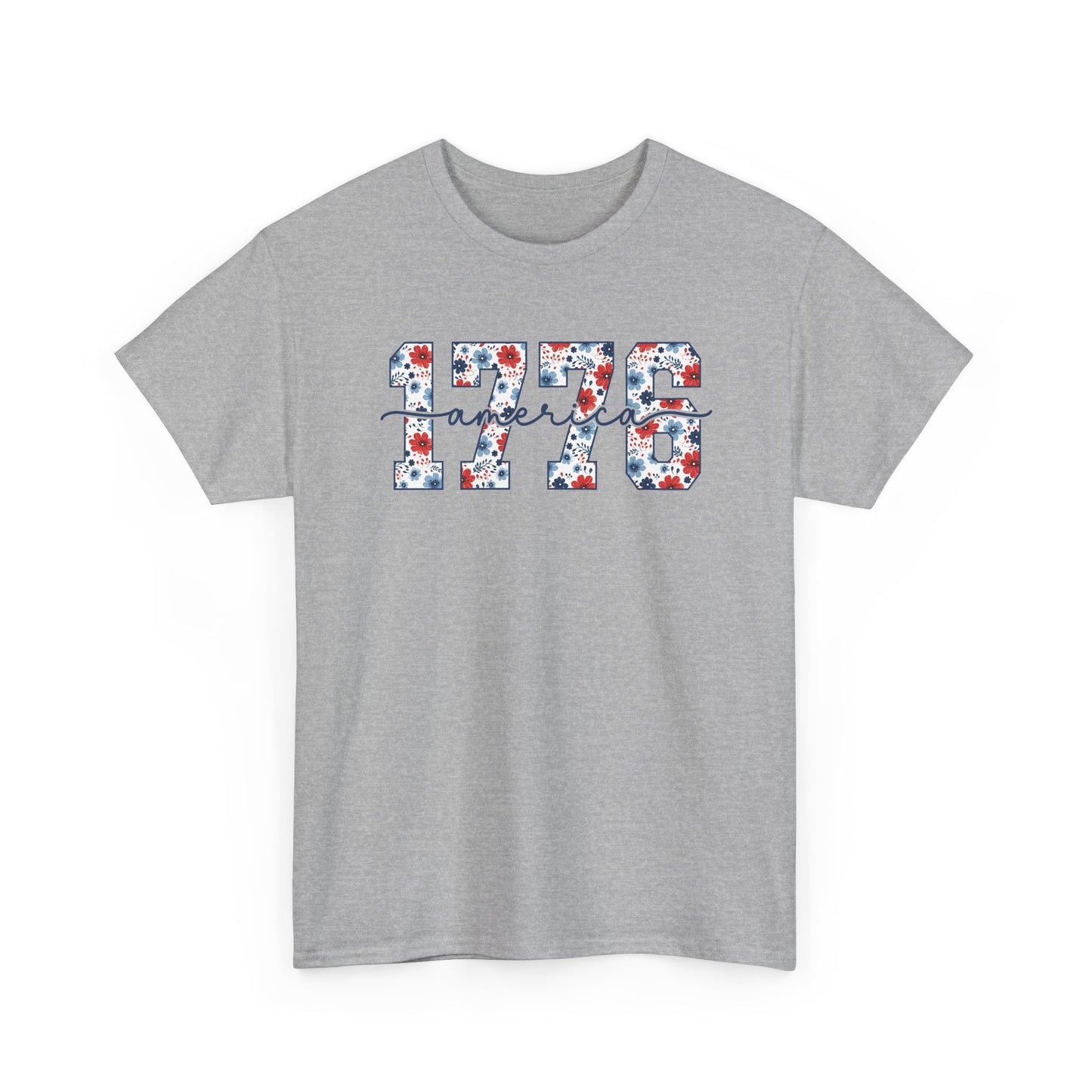 1776 Floral Patriotic T‑Shirt — Americana Independence Day Tee