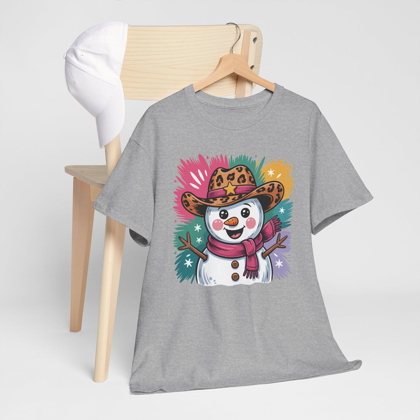 Cute Western Snowman Holiday Tee