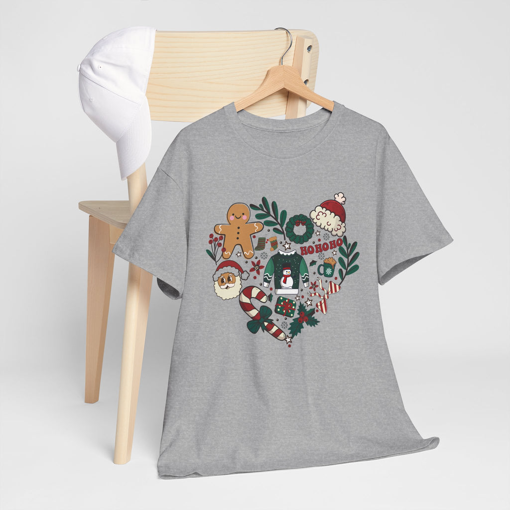 Festive Holiday Heart Heavy Cotton Tee