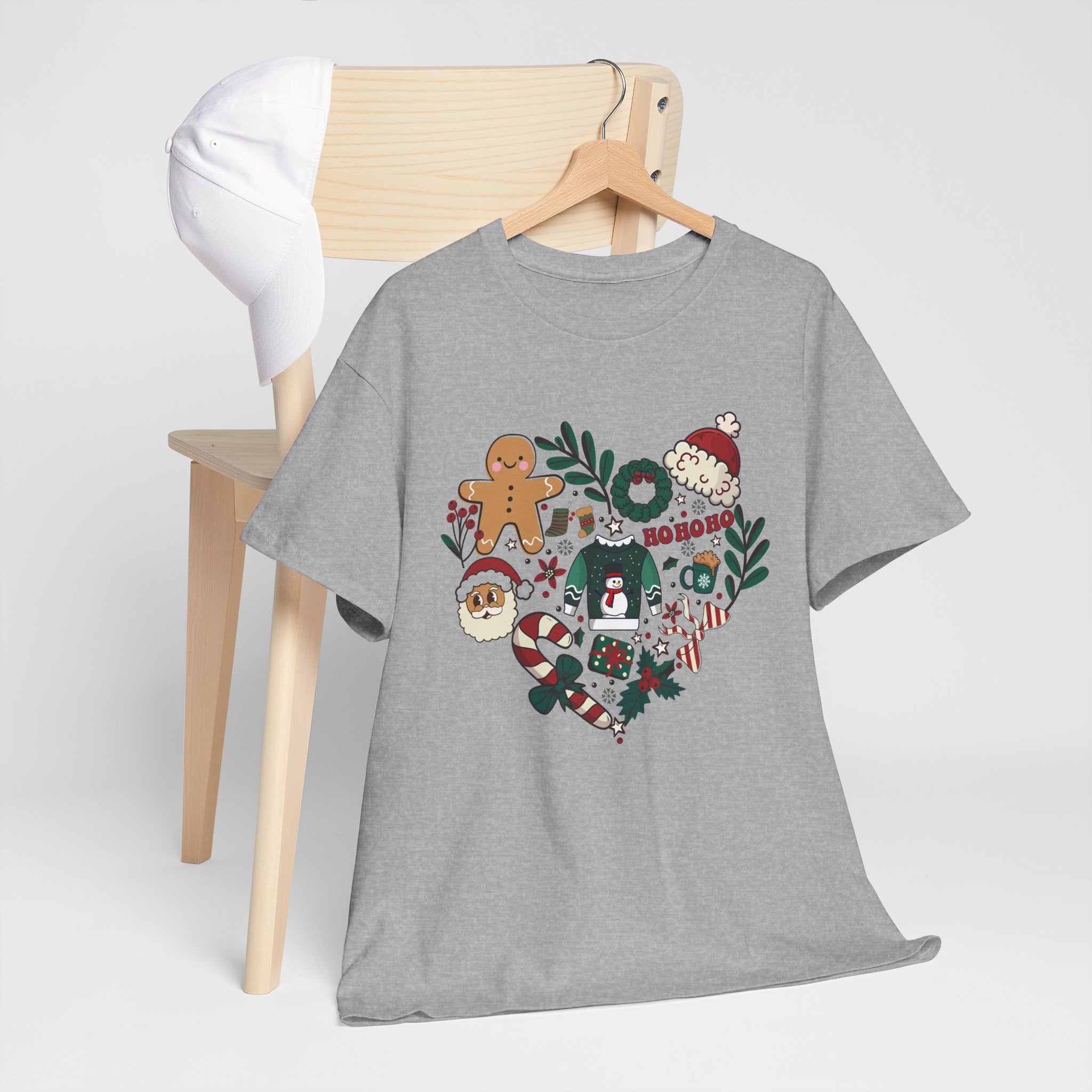 Festive Holiday Heart Heavy Cotton Tee