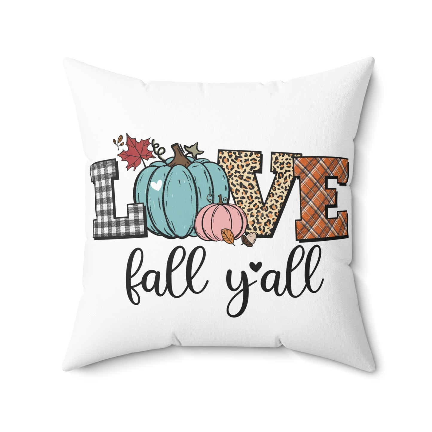 Fall "Love" Pumpkin Pillow — Love Fall Y'all Decorative Throw Pillow
