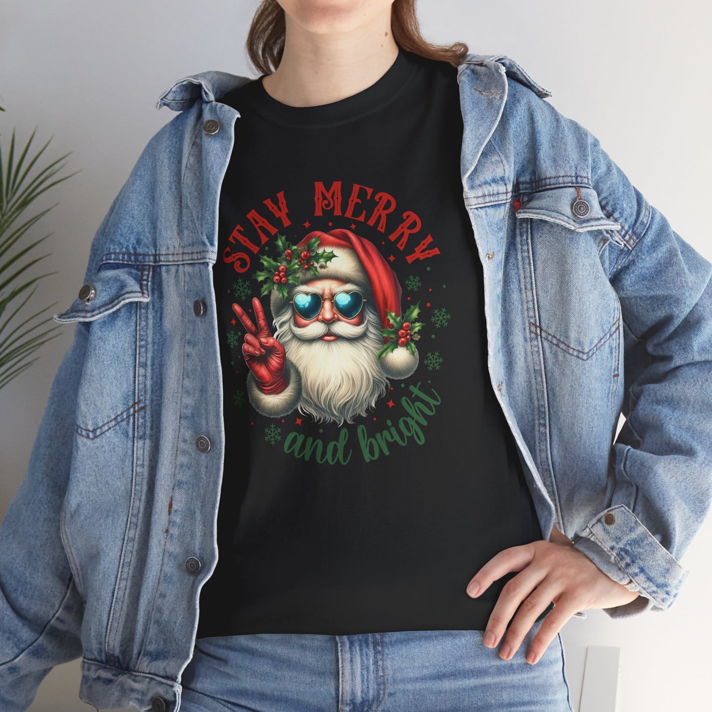 Stay Merry Holiday Heavy Cotton Tee | Fun Christmas Shirt