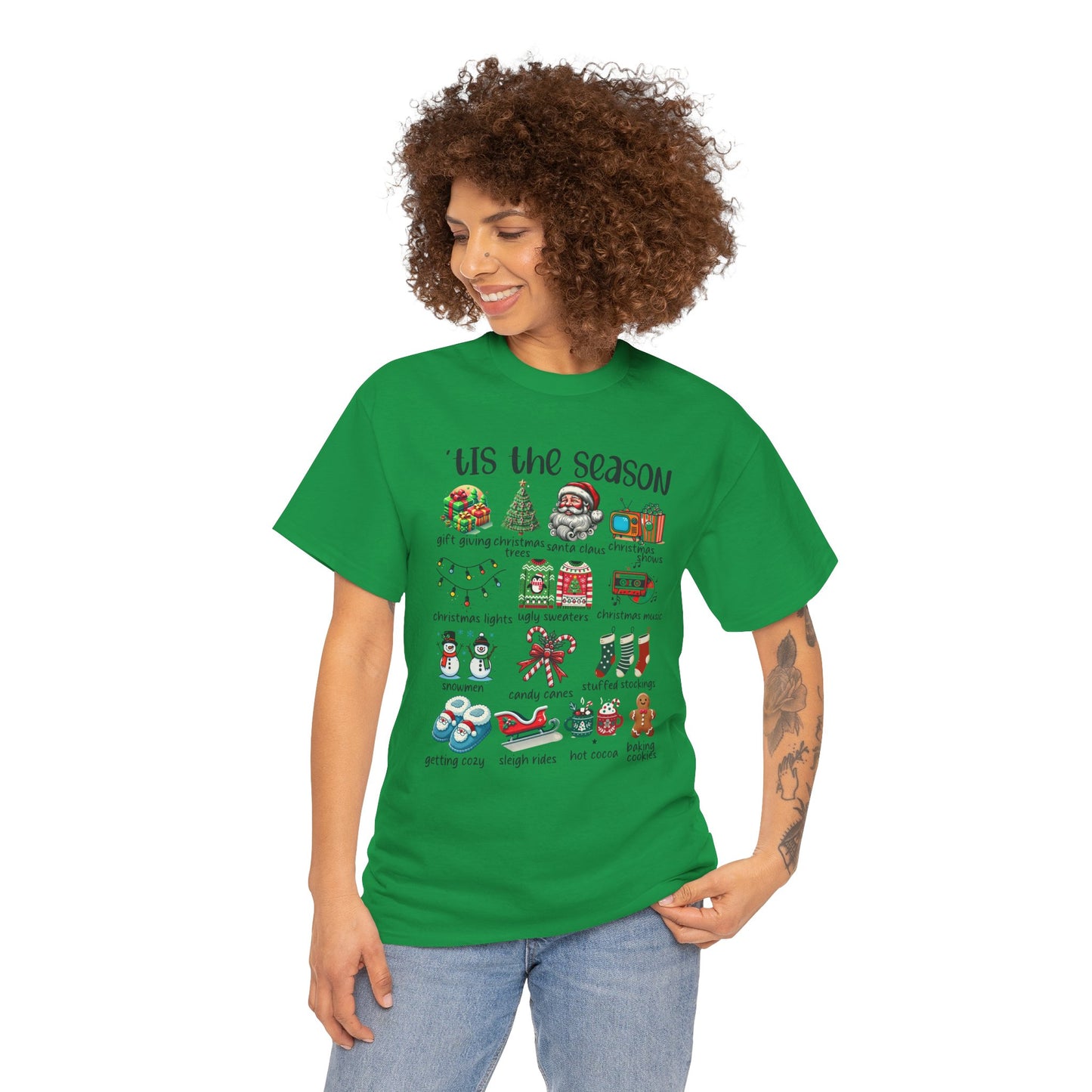 'Tis the Season Heavy Cotton Tee - Holiday Cheer and Festive Fun
