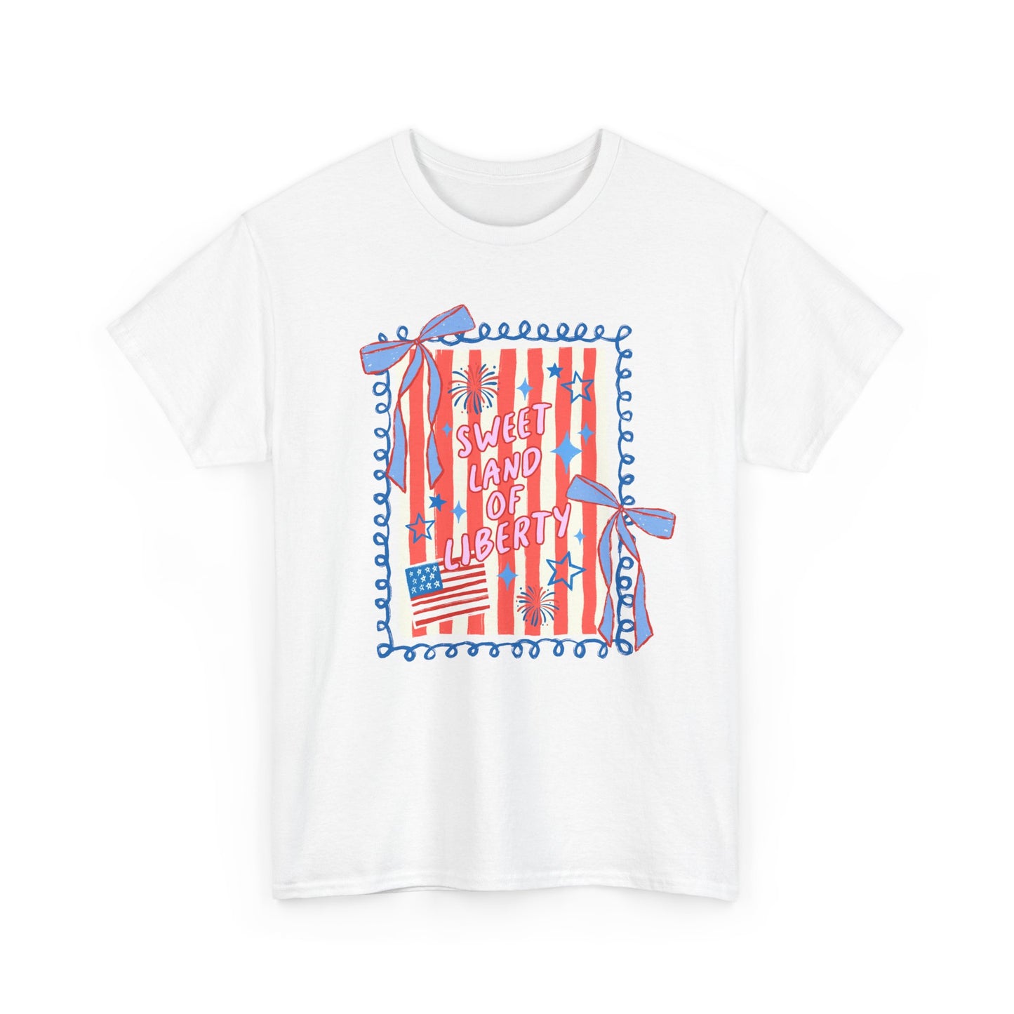 Patriotic 'Land of Liberty' Tee — Red White Blue Flag Graphic T-Shirt