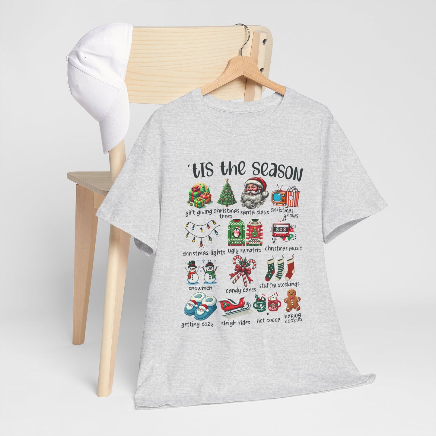 'Tis the Season Heavy Cotton Tee - Holiday Cheer and Festive Fun