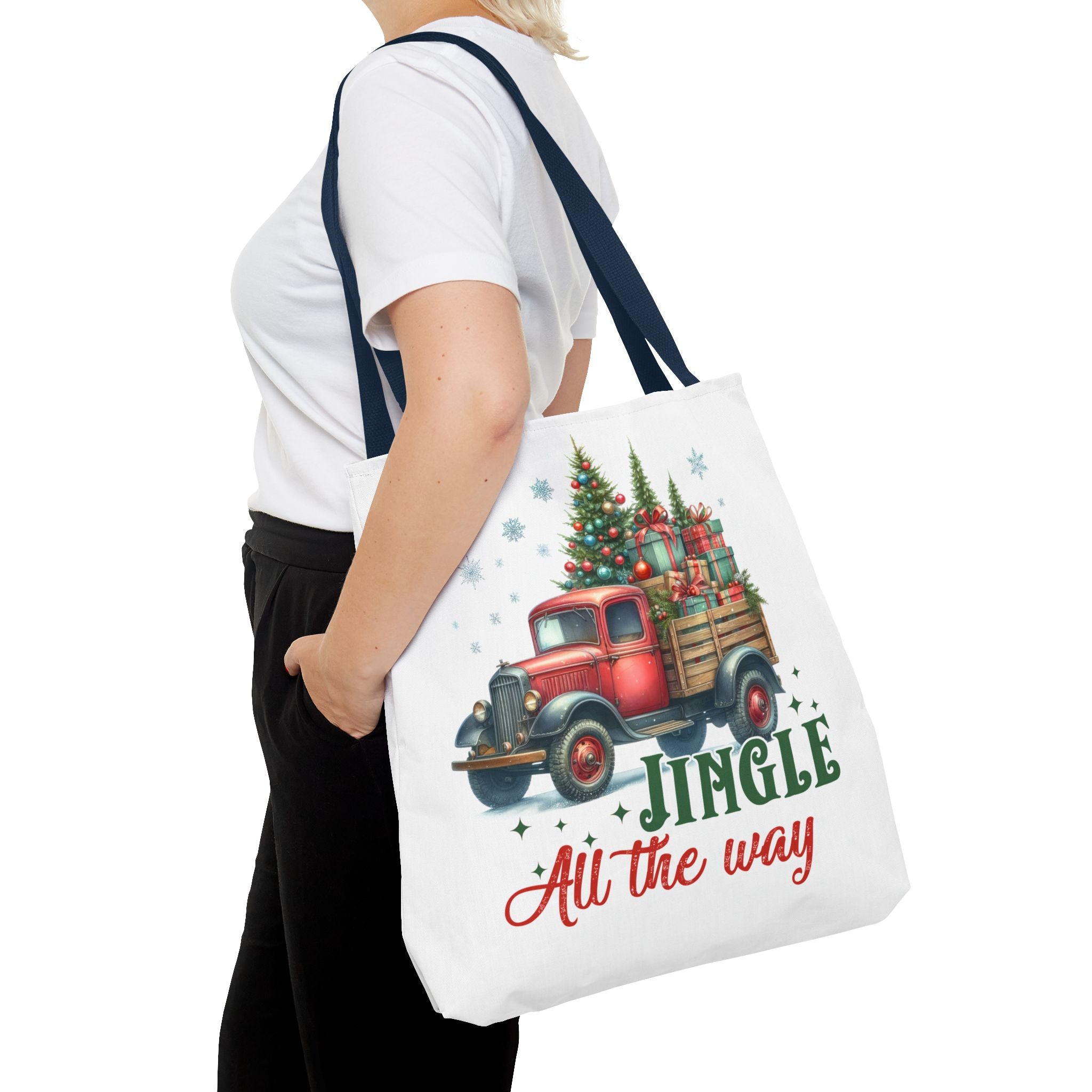 Christmas Tote Bag - Jingle All the Way Holiday Shopper
