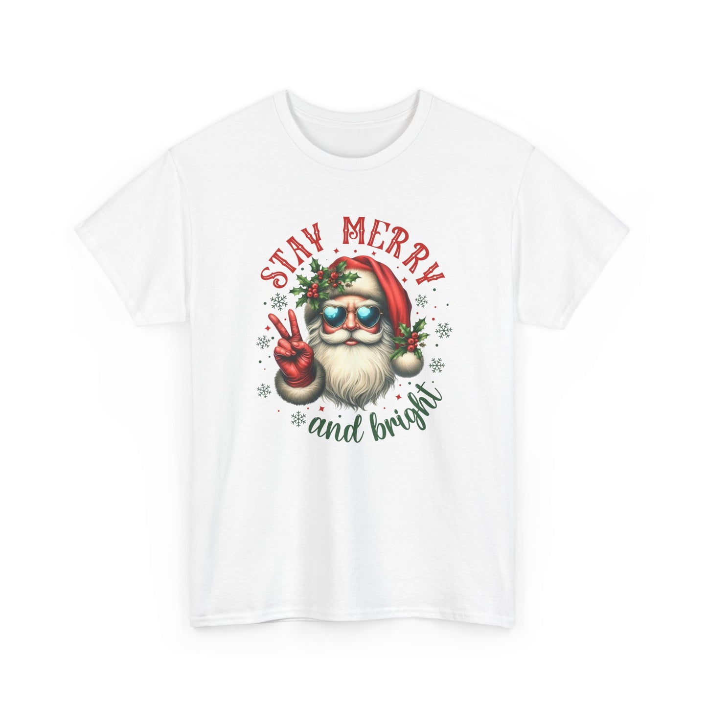 Stay Merry Holiday Heavy Cotton Tee | Fun Christmas Shirt
