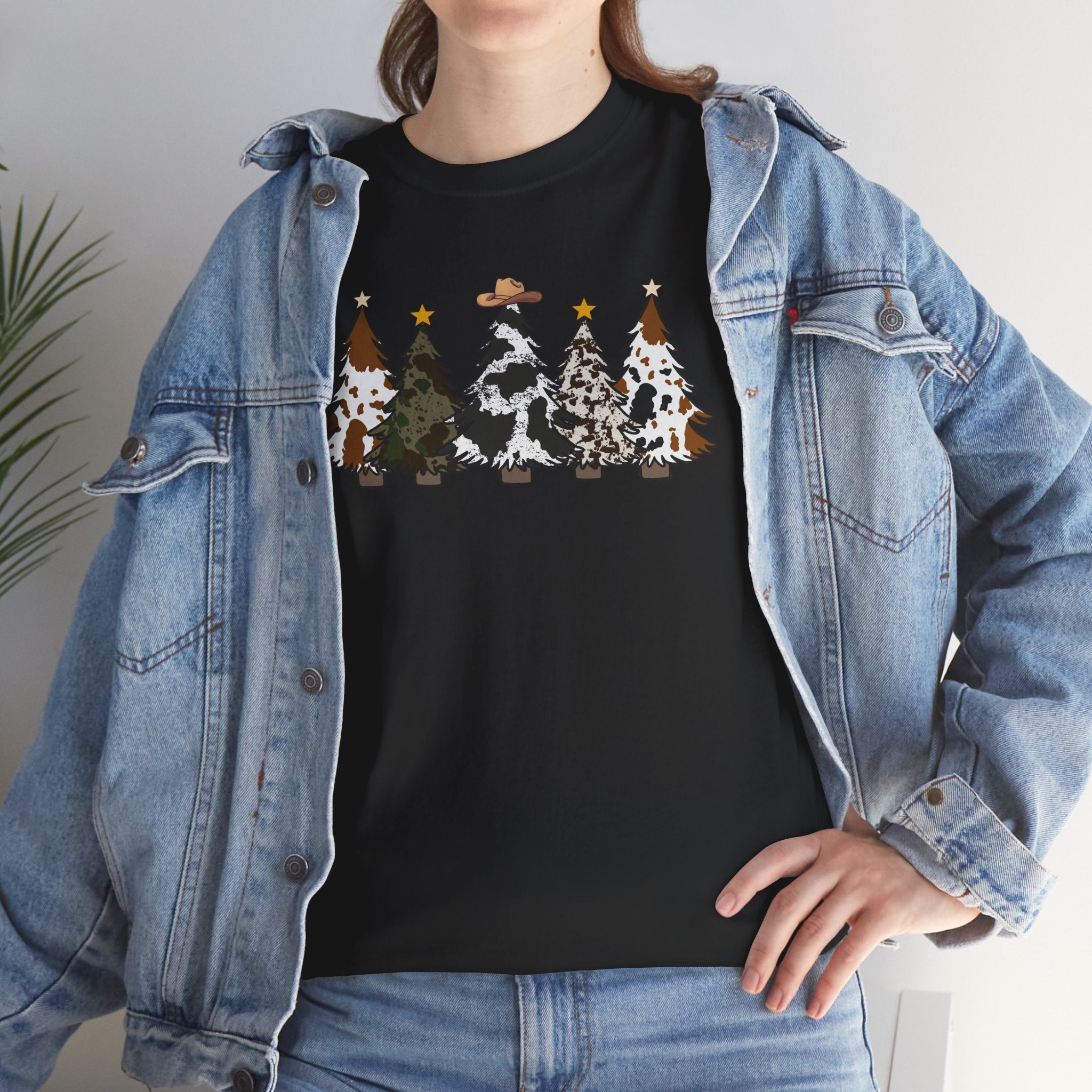Whimsical Holiday Trees Heavy Cotton Tee