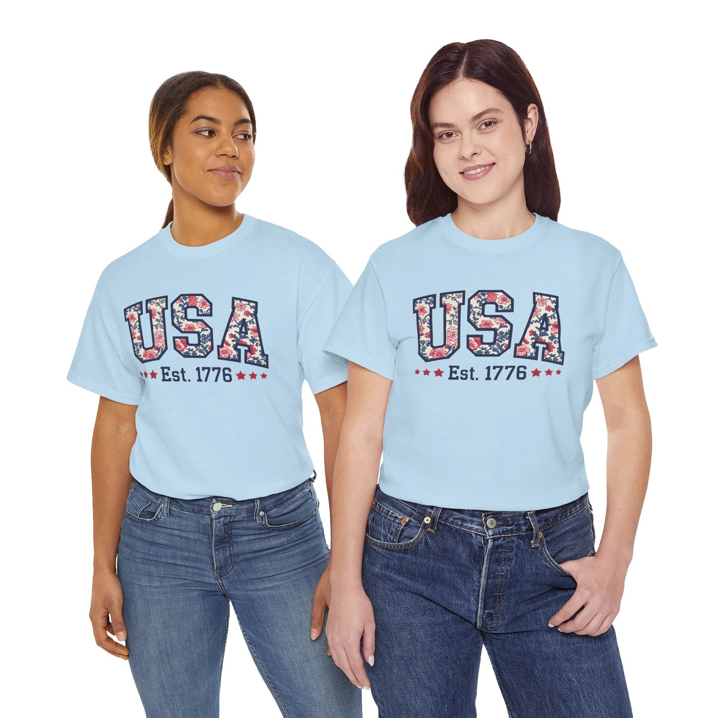 Patriotic USA Floral- Tee