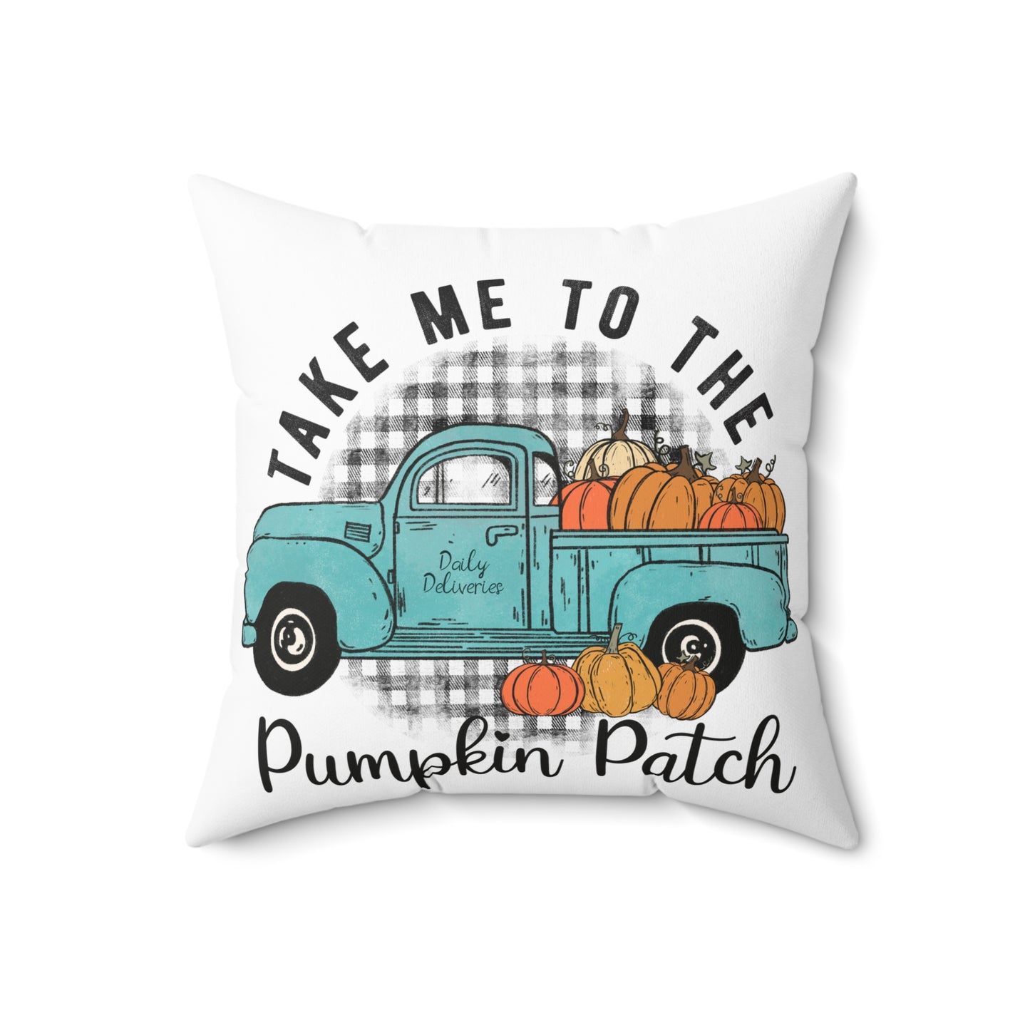 Take Me to the Pumpkin Patch Throw Pillow — Vintage Truck Autumn Decor
