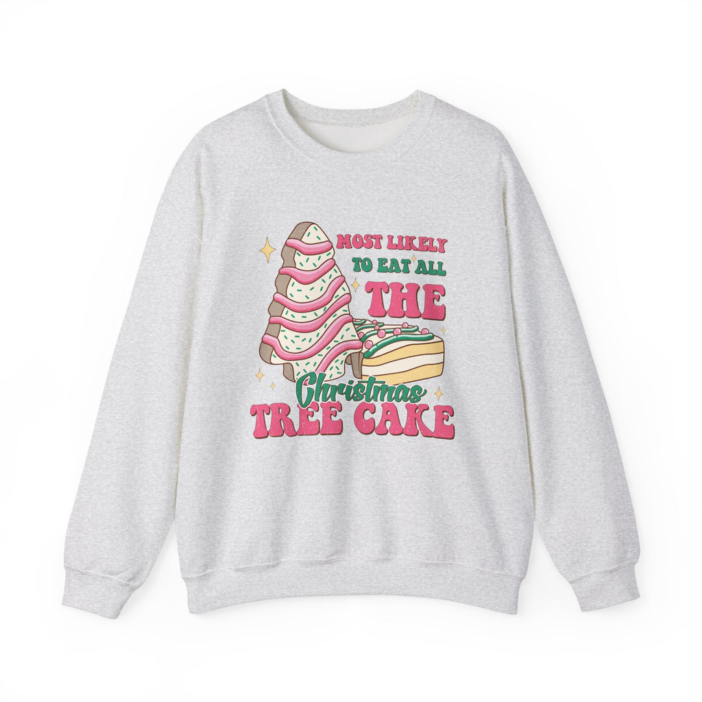 Heavy Blend™ Crewneck Sweatshirt - Most Likely to Eat All the Christmas Tree Cake