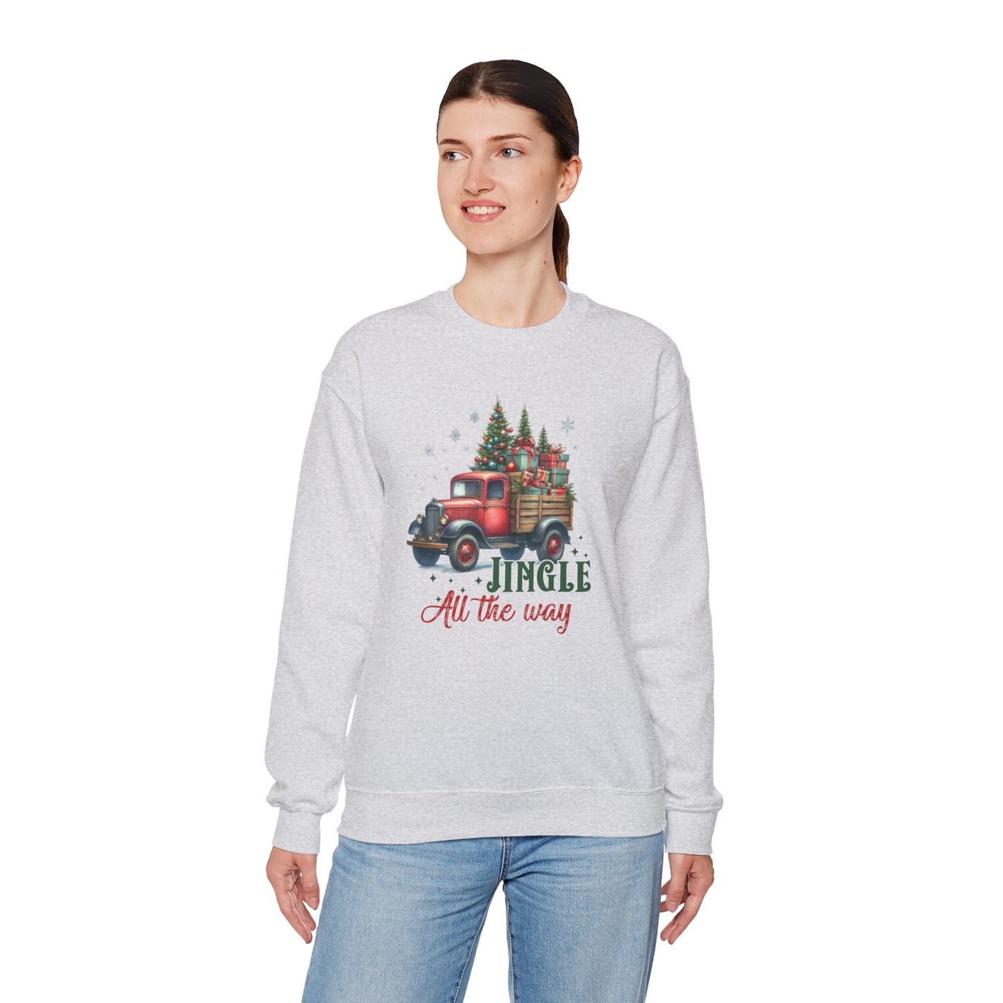 Jingle All the Way Sweatshirt - Cozy Heavy Blend Crewneck for Holiday Cheer