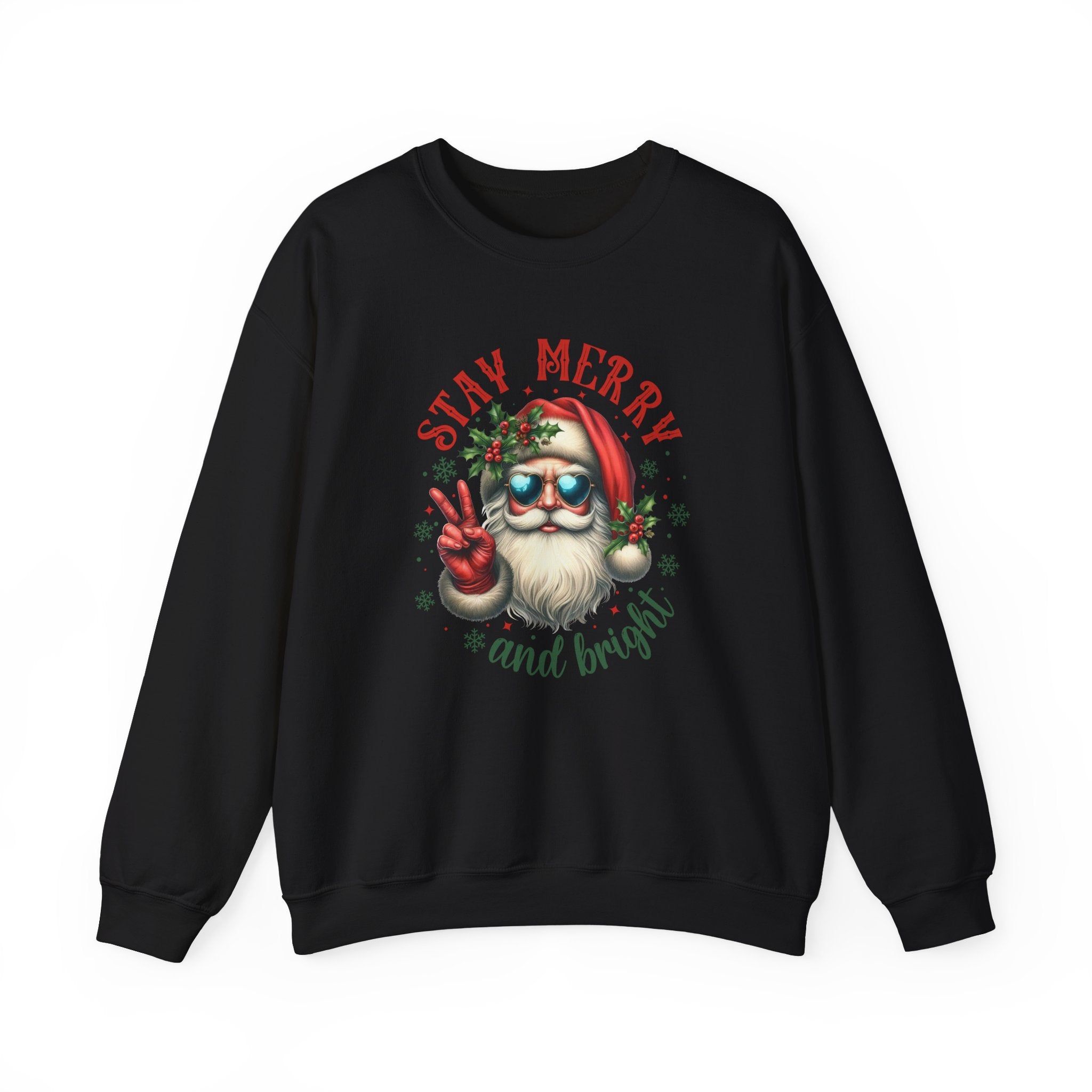 Stay Merry and Bright Crewneck Sweatshirt - Festive Holiday Apparel