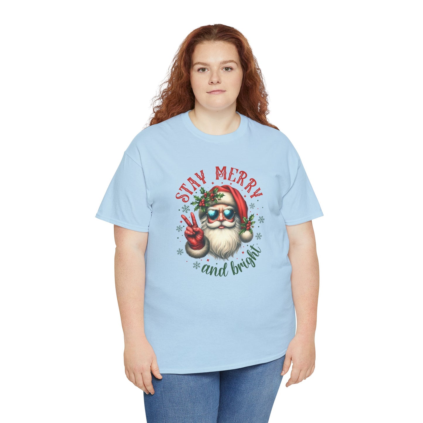 Stay Merry Holiday Heavy Cotton Tee | Fun Christmas Shirt
