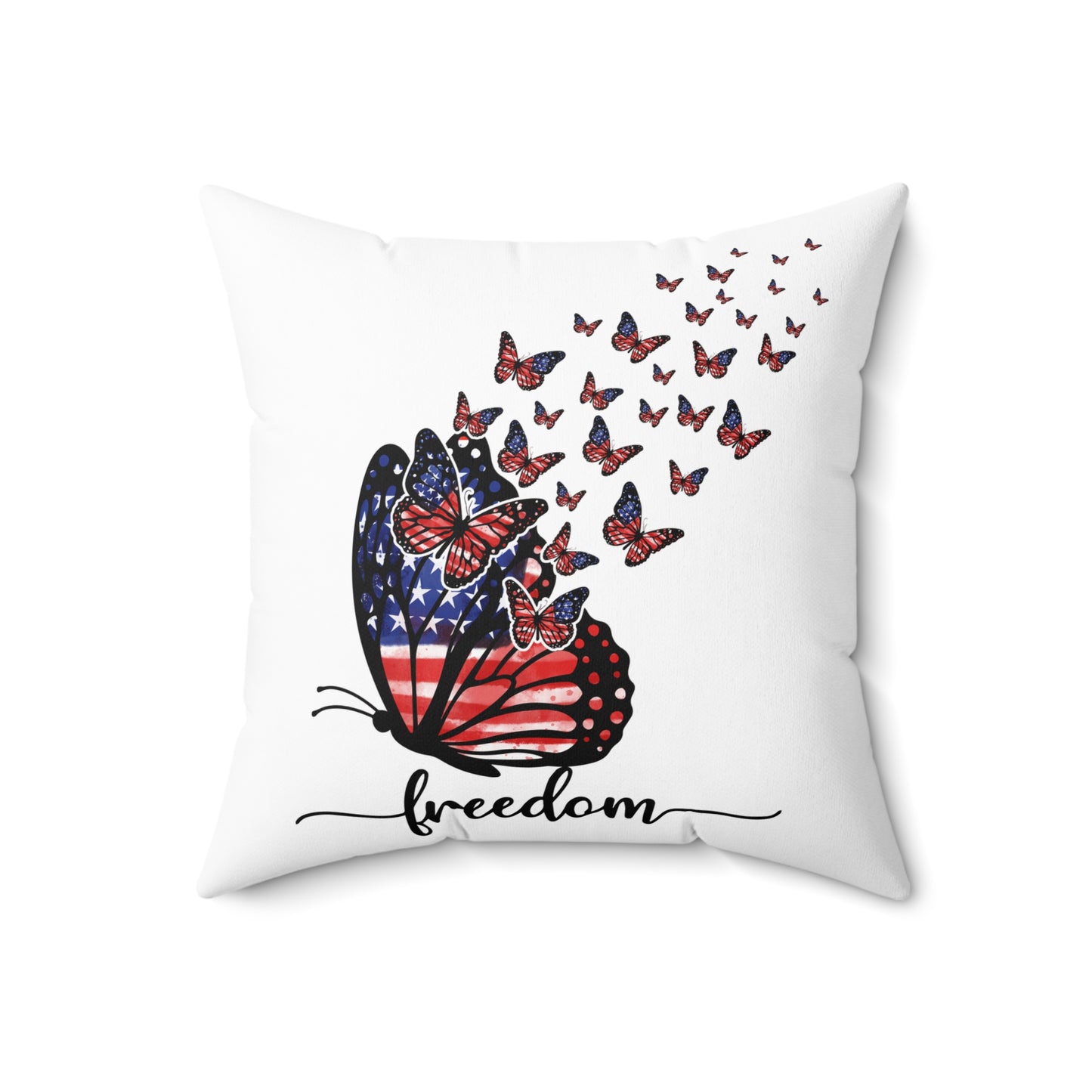 Freedom Butterfly Throw Pillow