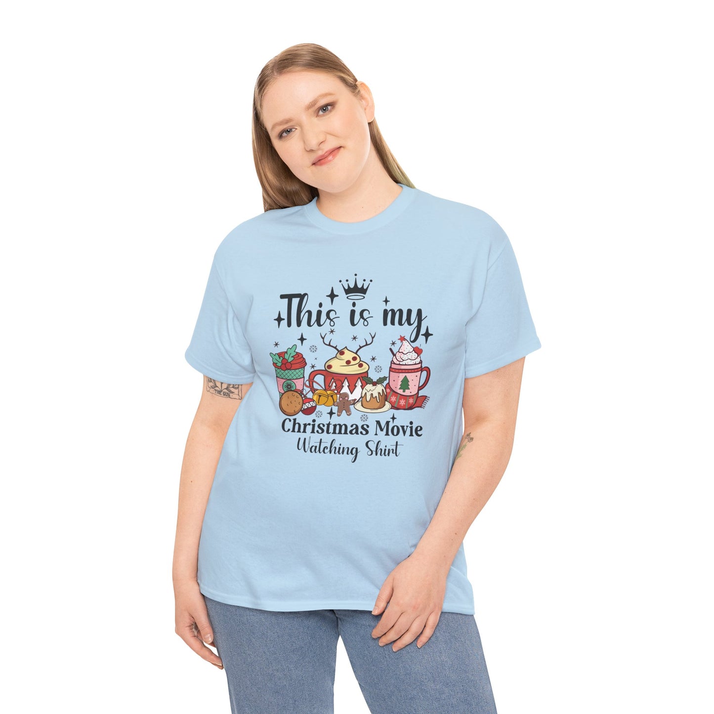 Christmas Movie Watching Tee - Heavy Cotton Shirt