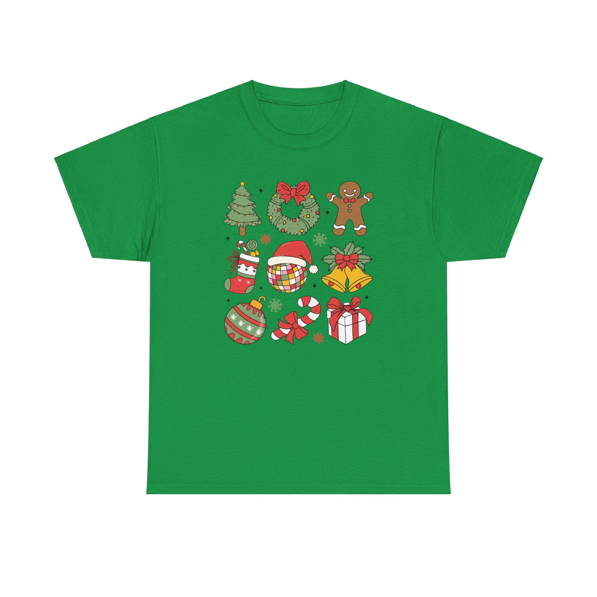 Festive Holiday Heavy Cotton Tee - Christmas Cheer Design