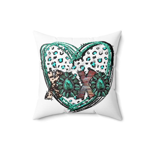 Teal Leopard XOXO Heart