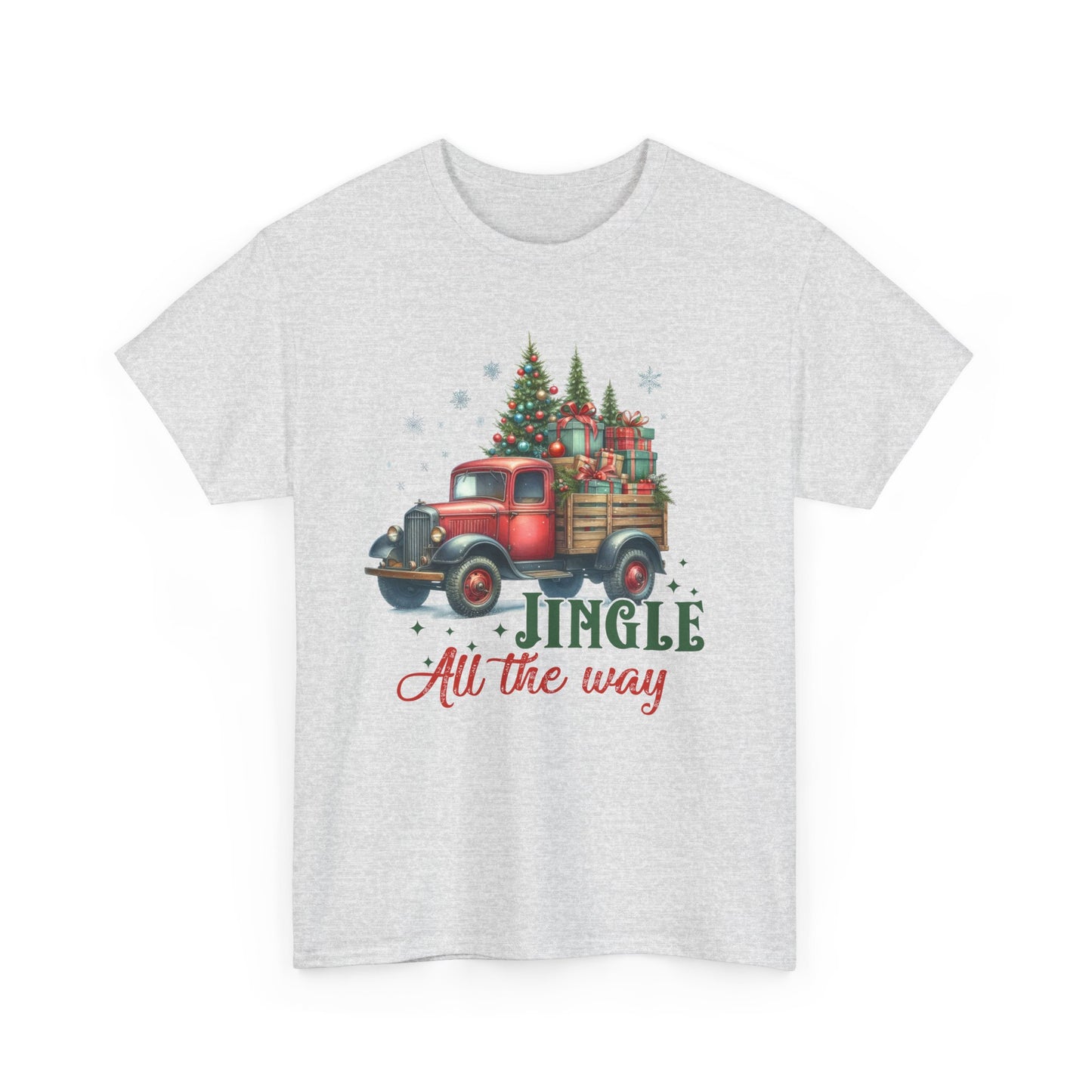 Jingle All the Way Holiday Tee - Heavy Cotton Shirt for Christmas Celebrations