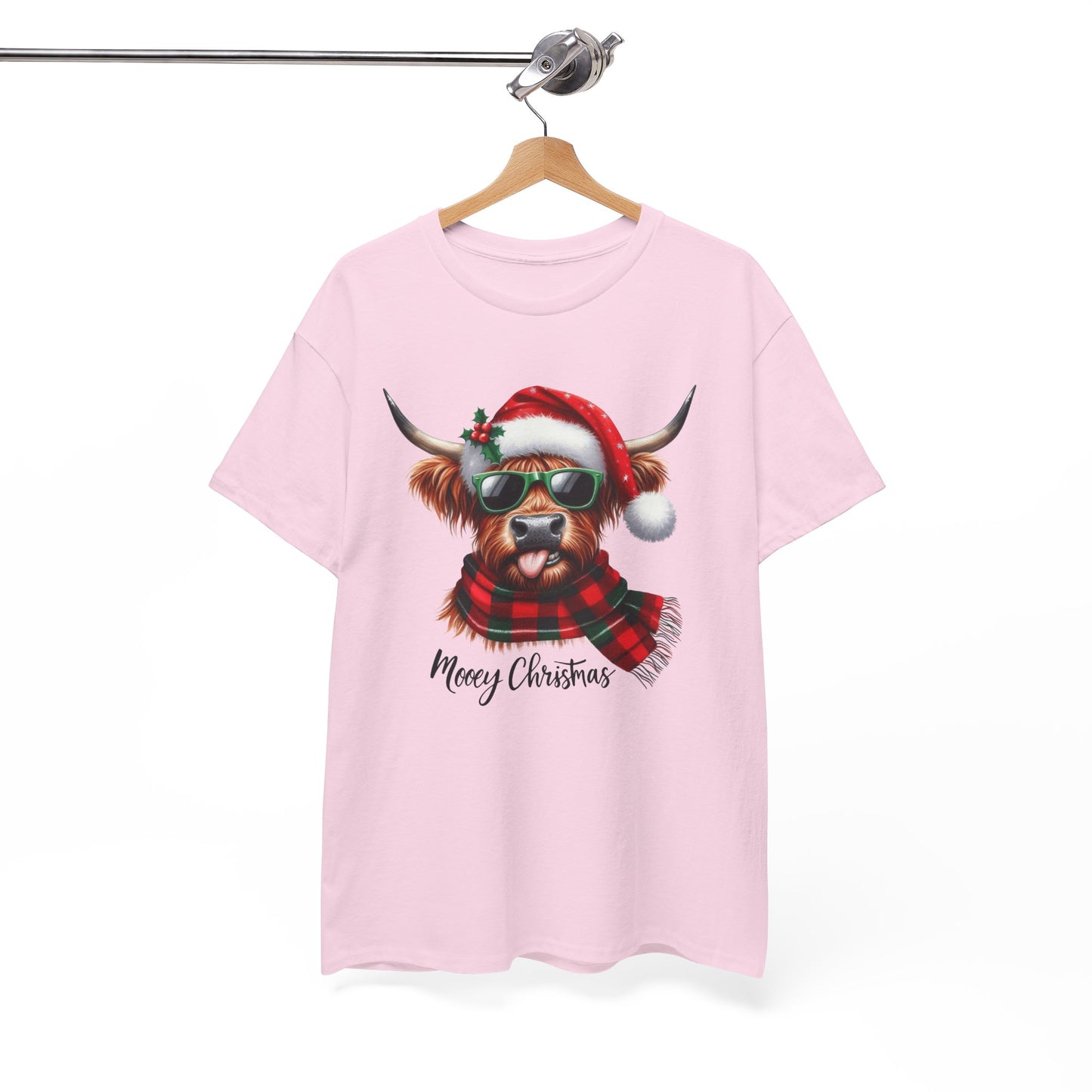 Merry Christmas Highland Cow Tee - Heavy Cotton Shirt