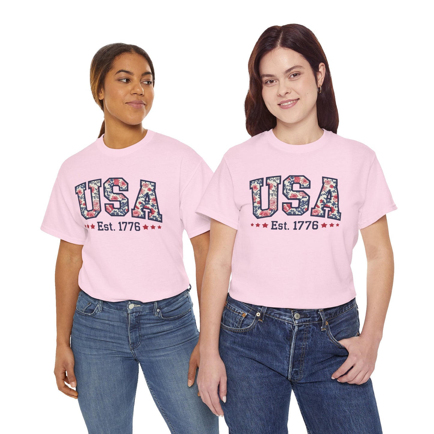 Patriotic USA Floral- Tee