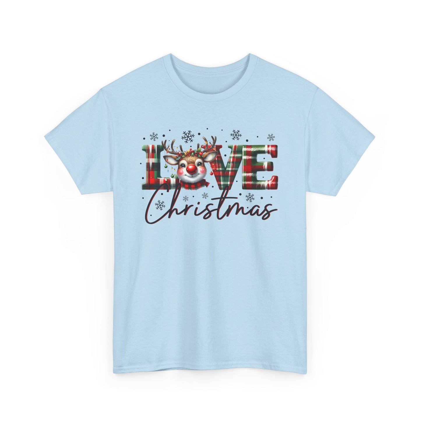 Love Christmas Heavy Cotton Tee - Festive and Comfortable Holiday Apparel