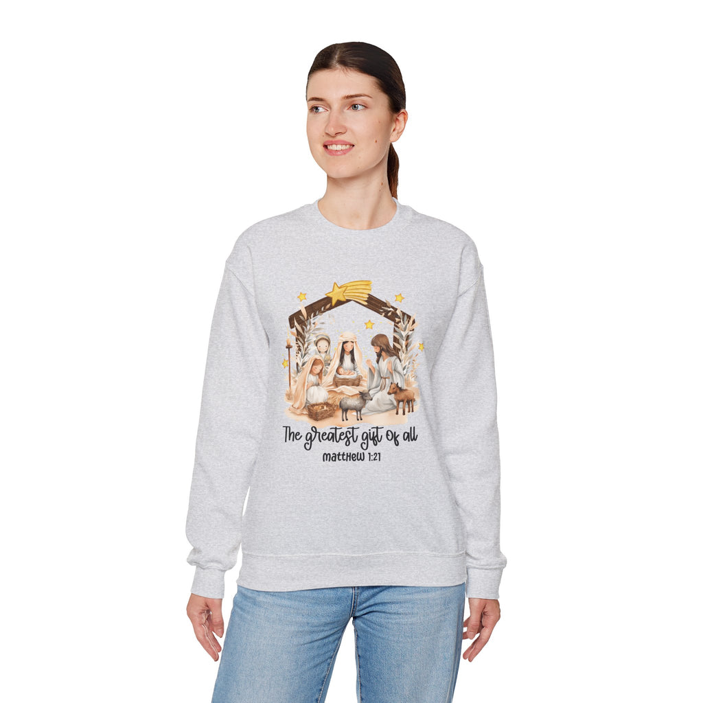 Christmas Nativity Crewneck Sweatshirt - "The Greatest Gift of All"