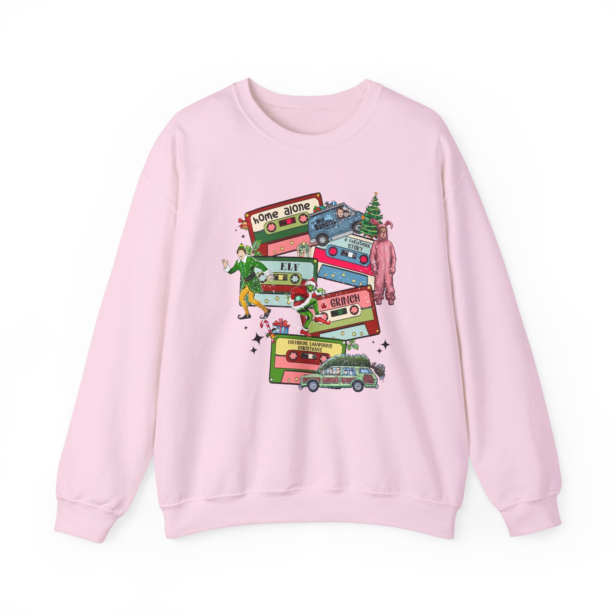 Retro Holiday Movie Crewneck Sweatshirt – Cozy & Festive Design